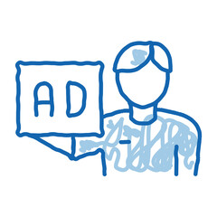 Ad for Courier Position doodle icon hand drawn illustration