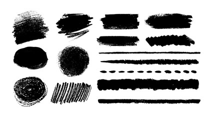 Collection of grunge vector hand drawn elements