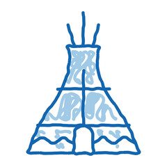 Wigwam doodle icon hand drawn illustration