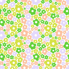 Floral cute seamless pattern with flowers