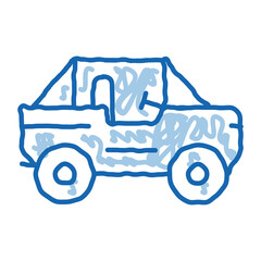 Car doodle icon hand drawn illustration