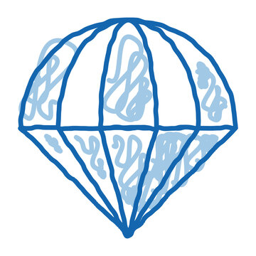 recommend clip art: Parachute doodle icon hand drawn illustration