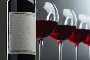 Bottle and glasses of red wine
