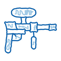 Paintball Gun doodle icon hand drawn illustration