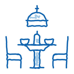 Canteen doodle icon hand drawn illustration