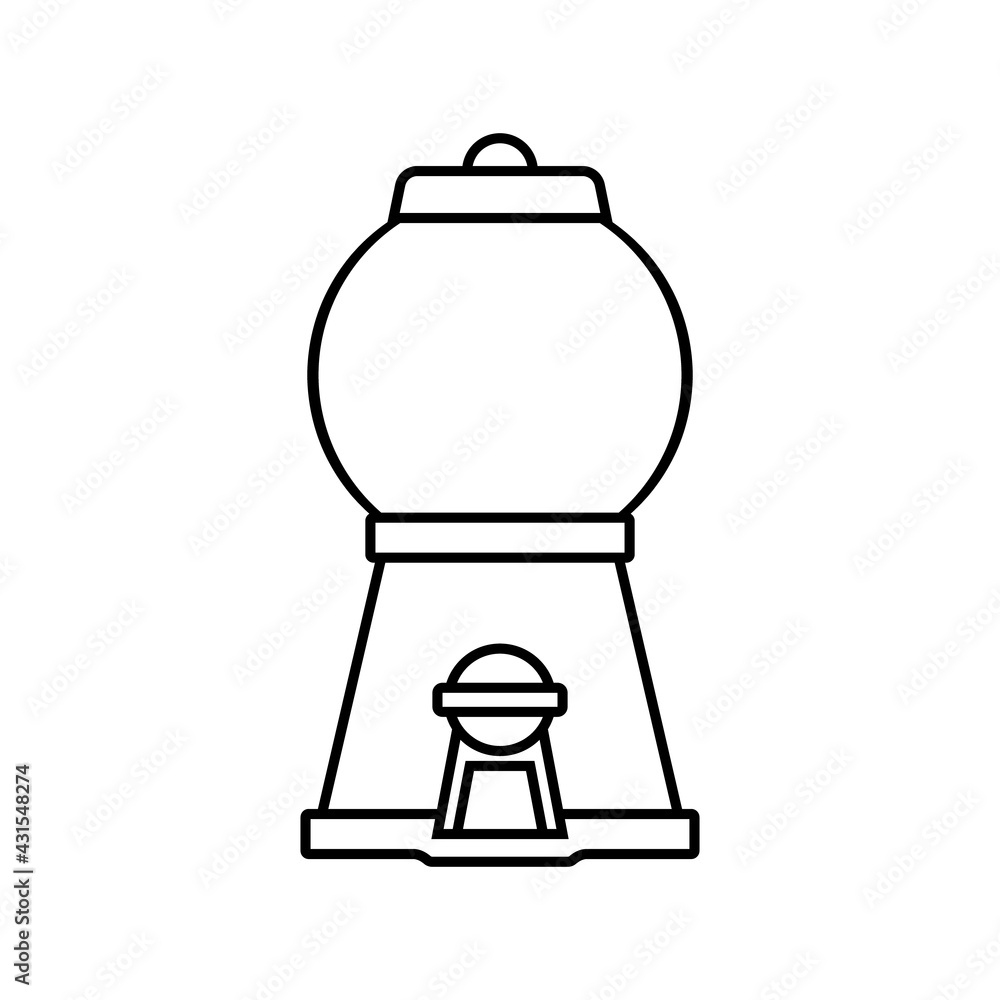 Canvas Prints empty gumball machine outline icon. clipart image isolated on white background