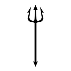 Devil pitchfork silhouette icon. Clipart image isolated on white background