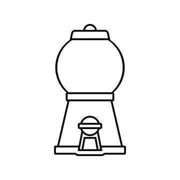 Black Solid Icon for Bubble Gum Machine, Candy and Machine Stock
