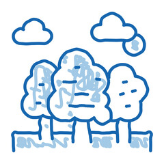Trees Forest doodle icon hand drawn illustration