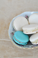 sweet french macaroons on a plate