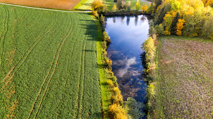 See im Herbst - Luftbild
