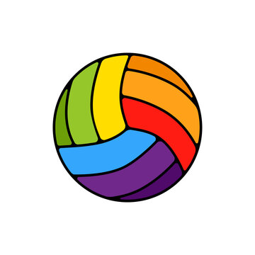 Volleyball ball rainbow icon. Clipart image isolated on white background
