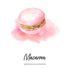 Macaroon watercolor illustration isolated on splash background