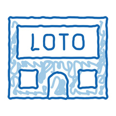 Lotto House doodle icon hand drawn illustration