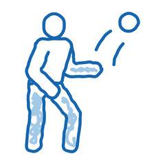 Player Throwing Ball doodle icon hand drawn illustration