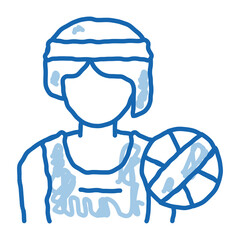 Woman Volleyball Player doodle icon hand drawn illustration