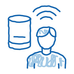 Voice Control doodle icon hand drawn illustration