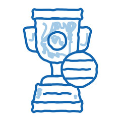 Golf Champion Cup doodle icon hand drawn illustration