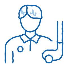 Man Golf Player doodle icon hand drawn illustration