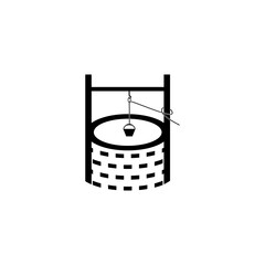 Water well icon line illustration