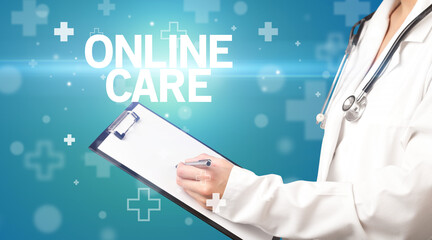 doctor writes notes on the clipboard