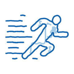 Running Human doodle icon hand drawn illustration