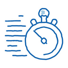 Stopwatch Time doodle icon hand drawn illustration