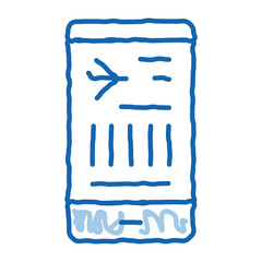 Flight Information On Phone doodle icon hand drawn illustration