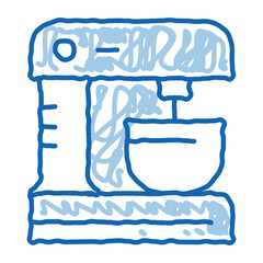 Kitchen Mixer For Cooking doodle icon hand drawn illustration
