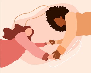 Beauty girls friendship concept isolated on abstract background	 