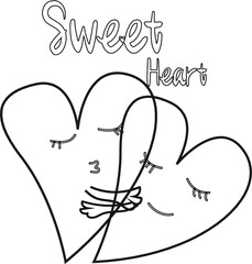 SWEET HEART COLORING PAGE