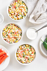 Russian style imitation crab salad