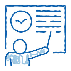Obraz premium Teacher Talking About Bird doodle icon hand drawn illustration