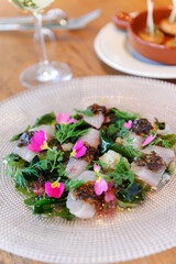 カルパッチョとワイン