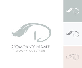 Feather Monogram Initial Letter D