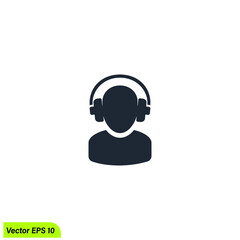 headset icon DJ symbol simple design element