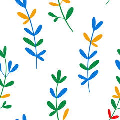 Seamless floral pattern with abstract flower shape