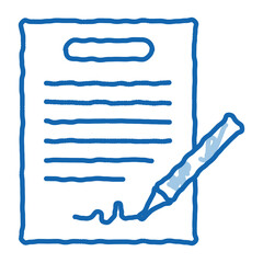 Contract Signing doodle icon hand drawn illustration