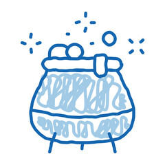 Potion Cauldron doodle icon hand drawn illustration