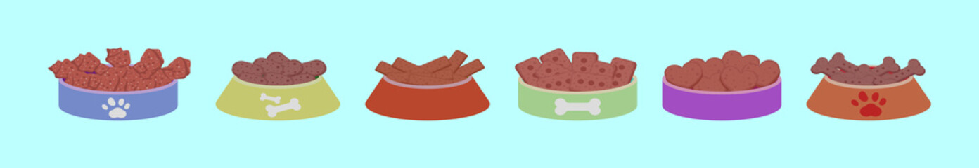 set of dog biscuit cartoon icon design template with various models. vector illustration isolated on blue background