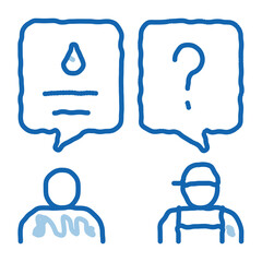 Plumber Discuss doodle icon hand drawn illustration