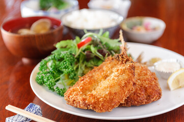 アジフライ定食