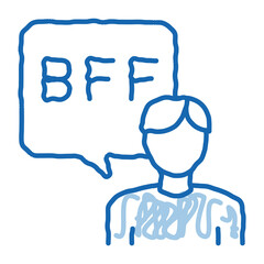 Human Talking Bff doodle icon hand drawn illustration