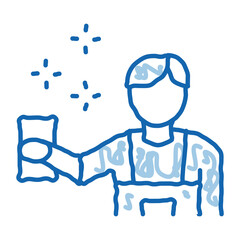 Human Cleaning doodle icon hand drawn illustration
