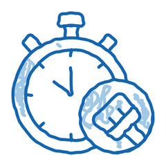 Stopwatch Brush doodle icon hand drawn illustration