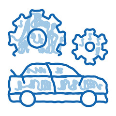 Car Gear Detail doodle icon hand drawn illustration