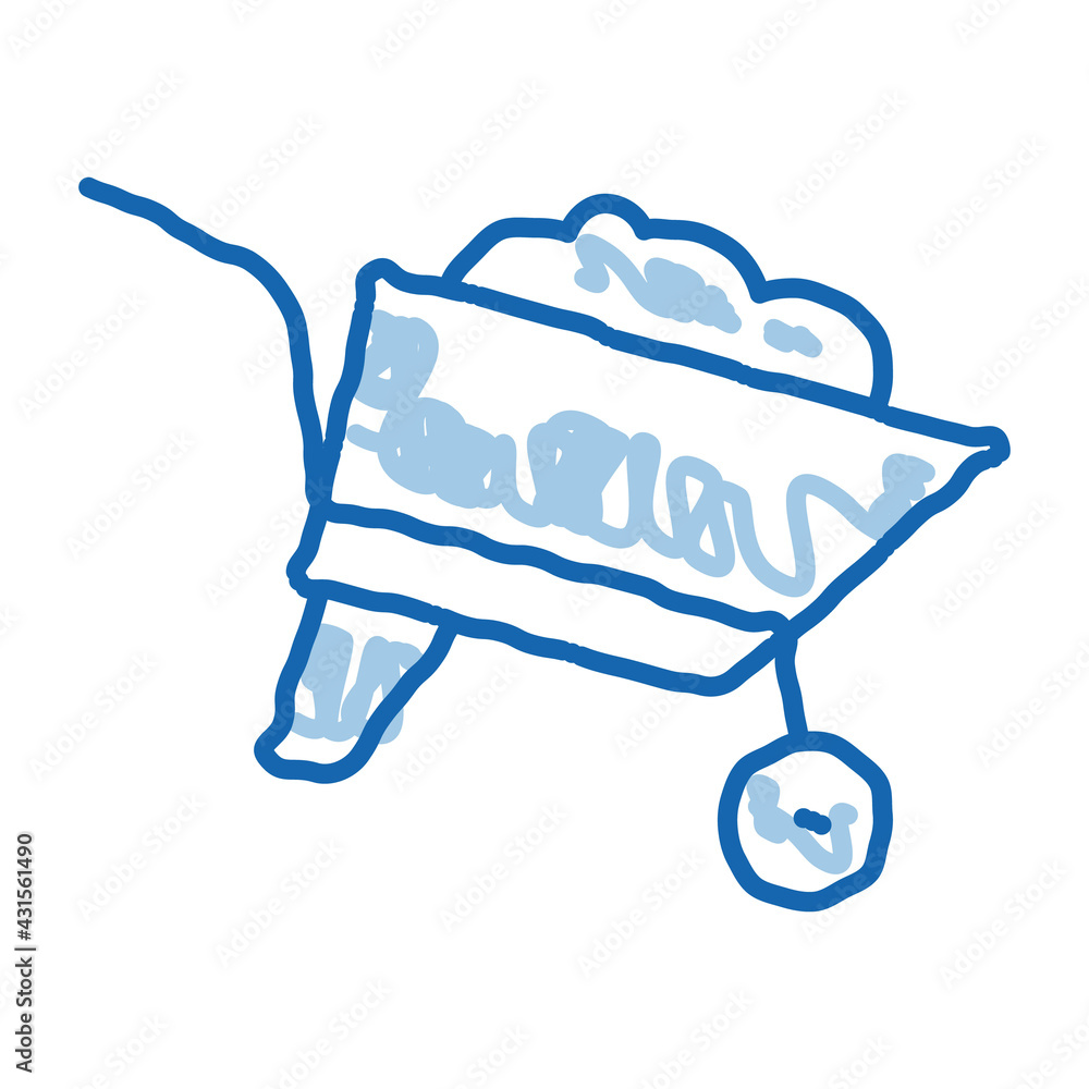 Canvas Prints Construction Cart doodle icon hand drawn illustration