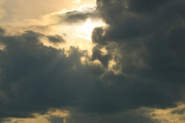 blue sky with clouds an sunlight