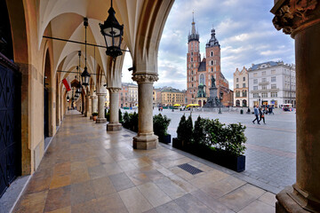 Old Town square in Krakow, Poland	 - obrazy, fototapety, plakaty
