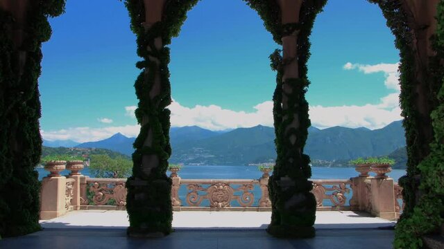 Villa del Balbianello - The fantastic view from the terrace of the Villa on the shores of Lake Como.travel Italy.